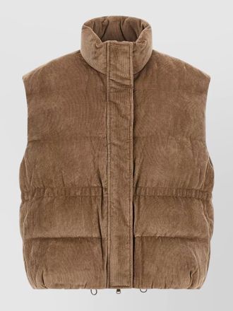 Brunello Cucinelli corduroy quilted stand collar vest
