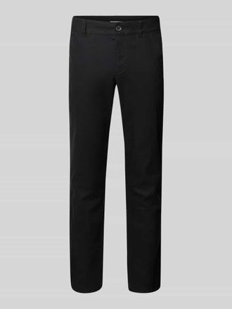 Tom Tailor Denim Slim Fit Leinenhose mit Baumwollanteil in Black, Gr&ouml;&szlig;e L