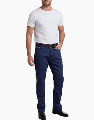 Farah Mens FARAH CLASSIC Mens Trousers Flat Straight Pant - Navy - Size: W42 l32