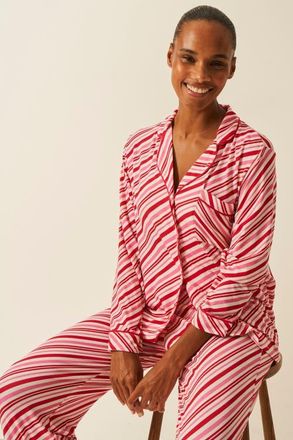 Stripe and Stare Long Pyjama Set in Candy Cane Wishes at Nordstrom, Size X-Small Uk