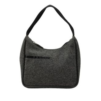 Prada Pre-owned Shoulder Bags, female, Gray, Size: ONE SIZE Pre-owned Wool Shoulder Bag