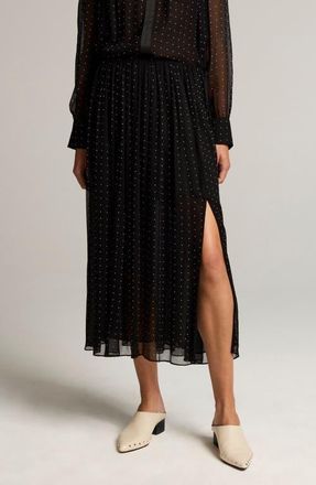 Vince Heat Set Dot Sheer Midi Skirt in Black at Nordstrom, Size Xx-Small
