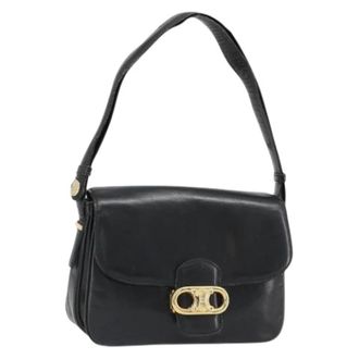 Celine Pre-owned Vintage Leren Schoudertas - Dames - Vintage Schoudertas - Zwart - ONE Size - Leer - Vintage