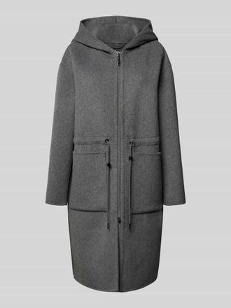 Comma Mantel mit Kapuze in Anthrazit, Gr&ouml;&szlig;e S