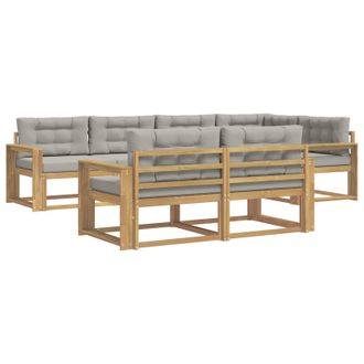 vidaXL Conjunto De Sof&aacute;s De Exterior 6 Pcs Blanco Y Gris Claro Vidaxl