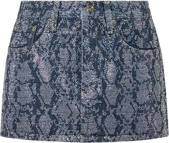 Liu Jo Minifalda vaquera con pedrer&iacute;a - Skirts - Mujer - Azul - W26