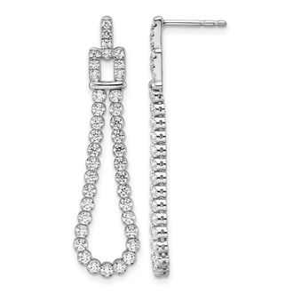 Diamond2Deal 14K White Gold 1.65 ct Lab Grown Diamond Loop Dangle Earrings VS Clarity, G-H Color