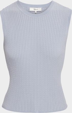 Frame Denim The Fine Cable-Knit Sleeveless Top