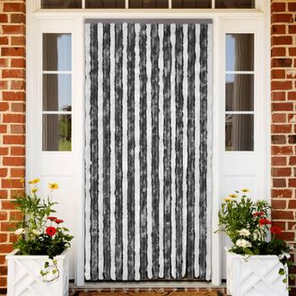 vidaXL Vidaxl - Cortina Mosquitera Gris Y Blanco Chenilla 100x220 Cm