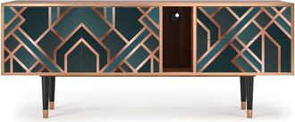 StoryZ Mueble de TV azul-verde 2 cajones y 2 puertas L 170 cm