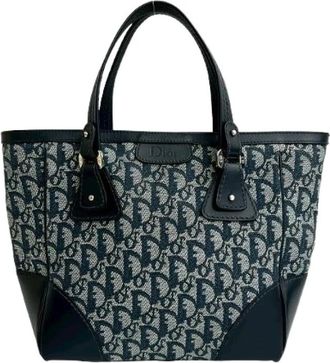 Dior Pre-owned Tote Bags, female, Blue, Size: ONE SIZE Pre-owned Canvas Tote Bag