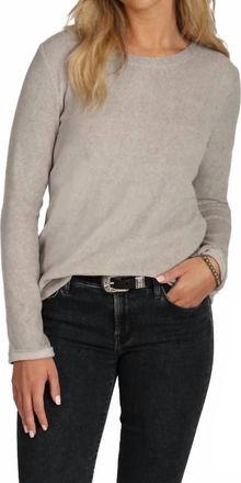 Dylan Coco Fleece Crewneck Cardigan In Heather
