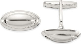 Diamond2Deal Sterling Silver Polished Long Oval Cuff Links