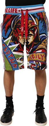 Dolce & Gabbana Multicolor Captain Sicily Men Bermuda Shorts Co+pl