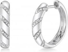 Allurez Small Round Diamond Hoop Earring in 14k White Gold (0.13ct)