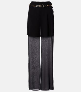 CHRISTOPHER ESBER Belted silk wide-leg pants