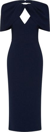 Rebecca Vallance Petal-sleeve Draped Midi Dress