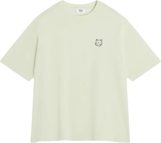 Maison Kitsun&eacute; T-shirt met ronde hals en korte mouwen - Heren - T-shirts - Groen - L - Tops