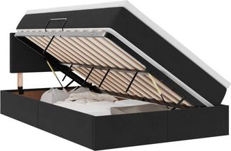 vidaXL Bed with Mattress with Headboard Black 120 x 190 cm Velvet vidaXL