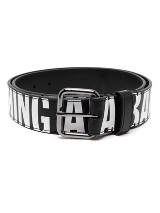 A Bathing Ape logo-print leather belt - Black