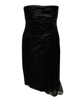 Valentino Valentino geplooide strapless mini-jurk van zwarte zijde