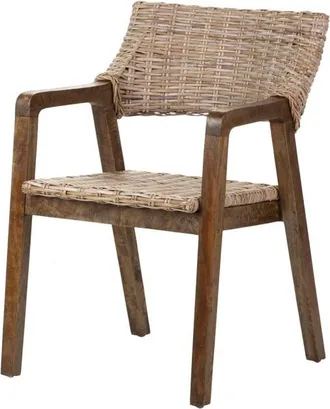 Adda Home Silla marron de ratán 62x52x81cm