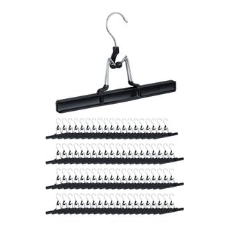 Relaxdays Pack De 80 Perchas Pantalones Y Faldas, Metal Y Pvc, 15.8 X 26 X 3 Cm, Negro