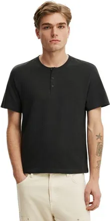 Cotton On Mens Fitted Henley T-Shirt in Washed Black at Nordstrom, Size X-Large