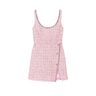 Self Portrait Kleedjes, Dames, Roze, S, Wol, Boucle Diamante Jurk