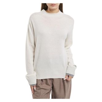 Pinko Donskoy Sweater - Dames - Ronde hals truien - Wit - S - Wol - Truien & Vesten