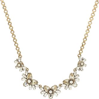 Olivia Welles Johanna Flower Necklace in Burnished Gold /Clear at Nordstrom Rack