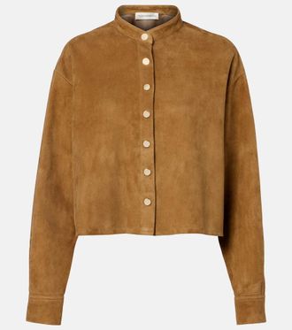 Nour Hammour Giacca cropped Lucien in suede