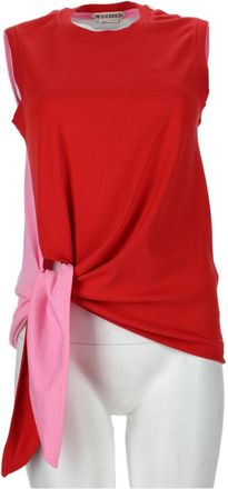 J.W.Anderson Red Sleeveless Asymmetrical Organic Cotton Top