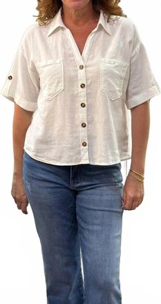 Kut from the Kloth Womens Breland Boxy Shirt In White