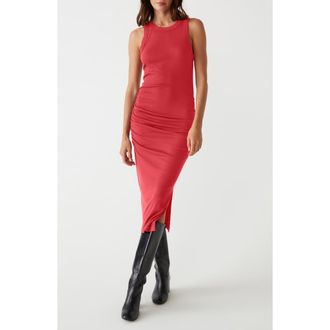 Michael Stars Wren Side Slit Sleeveless Body-Con Midi Dress in Cherry at Nordstrom, Size Small