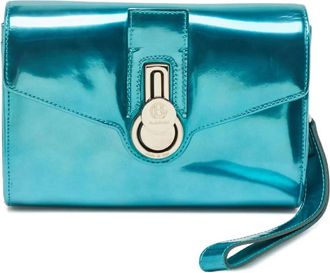 Baldinini Clutch in pelle verniciata - Blu
