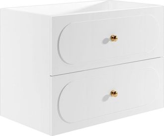 Vente-Unique Mueble bajo lavabo suspendido - Blanco - 80 cm - SATOBAL