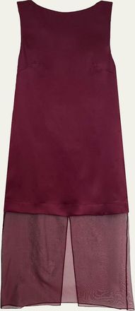 Esse Studios Rio Cowl-Back Organza Overlay Dress