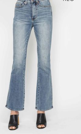 Judy Blue Womens Joelle Tummy Control Bootcut Long Jeans In Blue