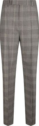 Patrizia Pepe Plaid Wide-Leg Pants with Tailored Fit and Mid-Rise Waist