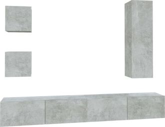 vidaXL Vidaxl - 5 Piece tv Cabinet Set Concrete Grey Engineered Wood