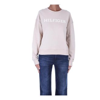 Tommy Hilfiger Relaxed Summer Sweatshirt - Dames - Sweatshirts - Beige - XS - Katoen - Hoodies & sweatvesten