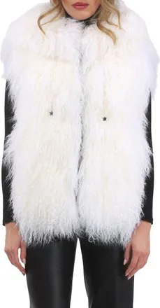 Gorski Reversible Genuine Shearling Vest With Wool And Cashmere Blend Back in White/black at Nordstrom, Size X-Small