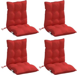vidaXL Cojines Para Silla Con Respaldo Bajo 4 Uds Tela Oxford Rojo Vidaxl