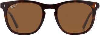 Ray-Ban Polarized Brown Square Unisex Sunglasses RB2210 902/57 53