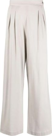 Fabiana Filippi Geplooide wollen broek - Dames - Wijde Broeken - Wit - M - Wol - Broeken
