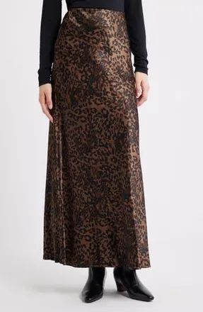 Rails Romina Satin Maxi Skirt in Ginger Spotted at Nordstrom Rack, Size Xx-Small