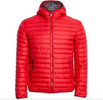 Colmar Rode Polyester Hoodie Jas - Heren - Gewatteerde jassen - Rood - S - Polyester - Jassen