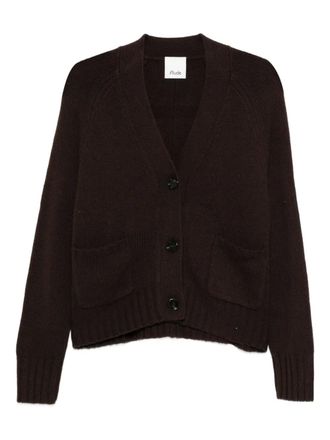 Allude V-neck cardigan - women - Wool/Cashmere - M - Brown