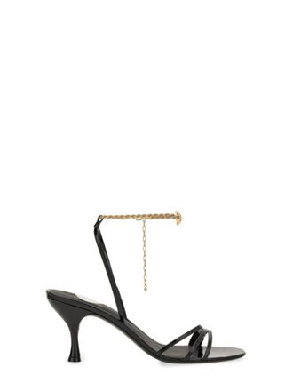 Ferragamo Black Open Toe Heels